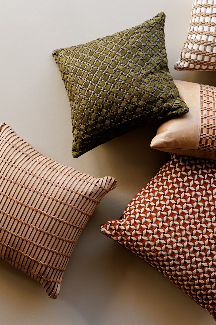 tressera leather cushion